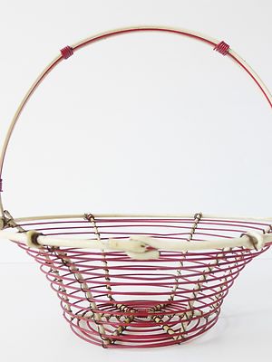 Adorable Little Egg Basket Scoubidou 1950 Vintage 50S French Egg-Holder