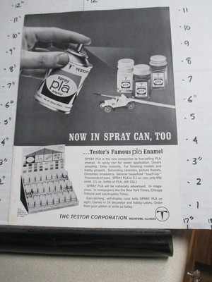 magazine ad 1960s TESTOR'S hobby shop paint store display model kit Rockford IL