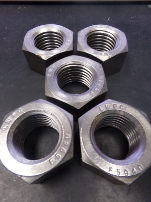 Hex Nut: 1 1/2''-6 Thread, 2 1/4 in Wd, 1 9/32 in Ht, Stainless 18-8, (5pk)  (C)