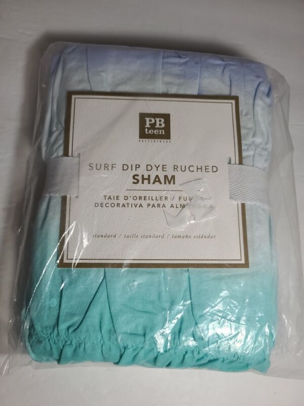 Pottery Barn Teen Surf Ombre Sham -Surf Dip Dye Ruched Standard Size - NWT