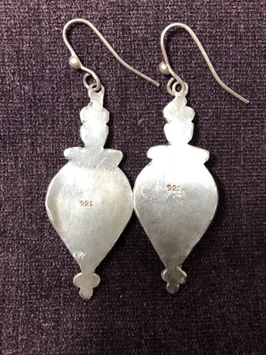 Unique Bali Sterling Silver 925 Filigree Inverted Tear Drop Earrings Large 2.25”