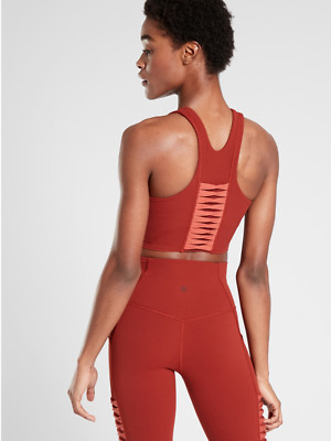 ATHLETA Russet Brown D-DD Twist Conscious Crop Yoga Tank Top #5531222 NWT! XS