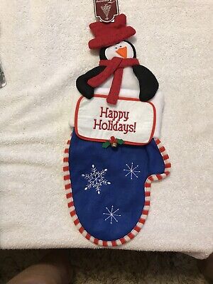 Free Shipping! Trimming Traditions Penguin Happy Holidays Stocking NWT
