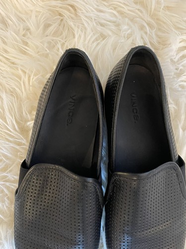 Vince Pierce Perforated Leather Slip On Sneakers Black White $225 Pointed Toe 8