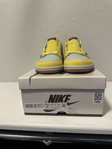 Pre-owned Jordan Nike X Travis Scott Wmns Air  1 Low Og Sp Dz4137-700 “canary” Men's Size 8 In Yellow