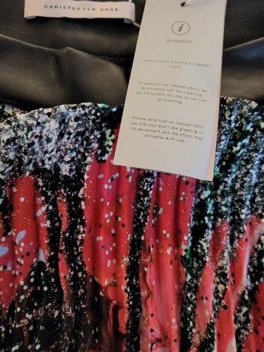 Pre-owned Christopher Kane Womens Mindscape Pleated Calf Print Midi Skirt Size 8 In Pink