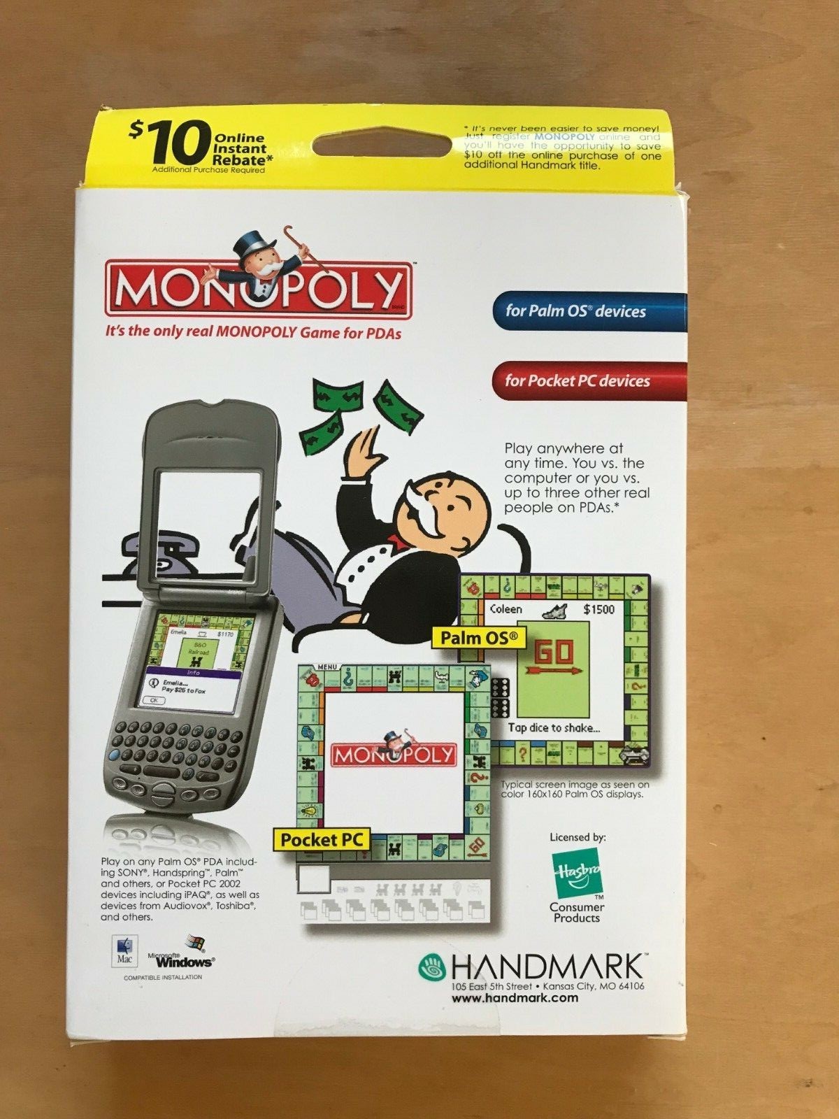 Palm OS / Pocket PC Monopoly Game Vintage Software