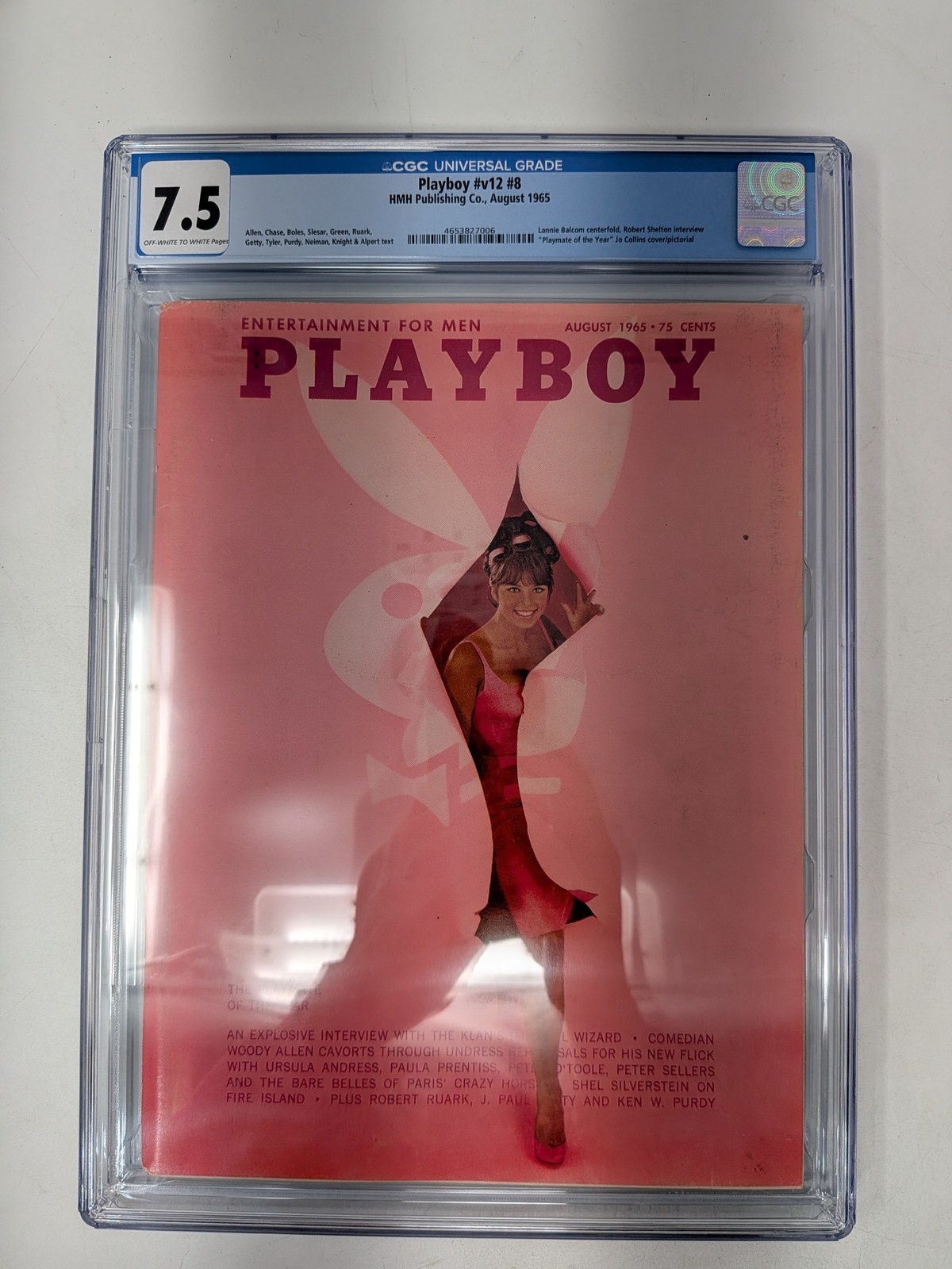 Playboy Magazine August 1965 🔥 CGC Graded 7.5