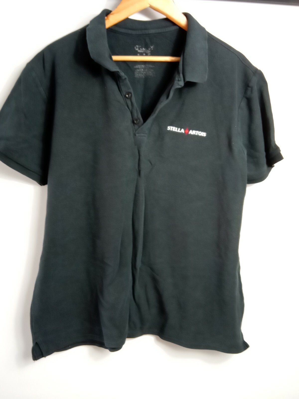 Vintage Stella Artois Men`s Polo T-Shirt Size-XL Black 100% Cotton Short  Sleeves | eBay