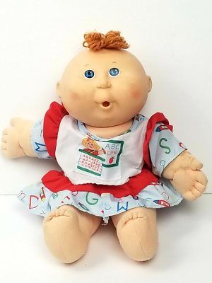 Hasbro First Edition 1990 Poseable Cabbage Patch Baby Doll Red Hair Signed