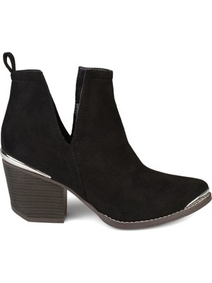 

JOURNEE COLLECTION Женские черные ботильоны Issla с миндалевидным носком на блочном каблуке без шнуровки, Черный, ISSLA BOOTIE