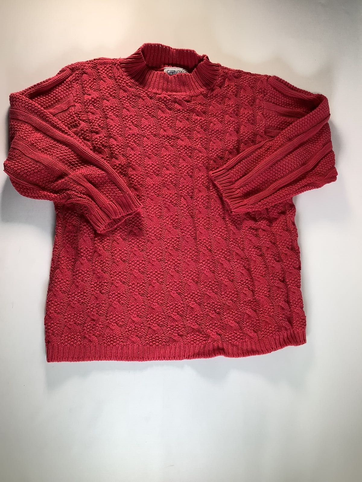 Mens Cabin Creek Red Sweater L Large GUC