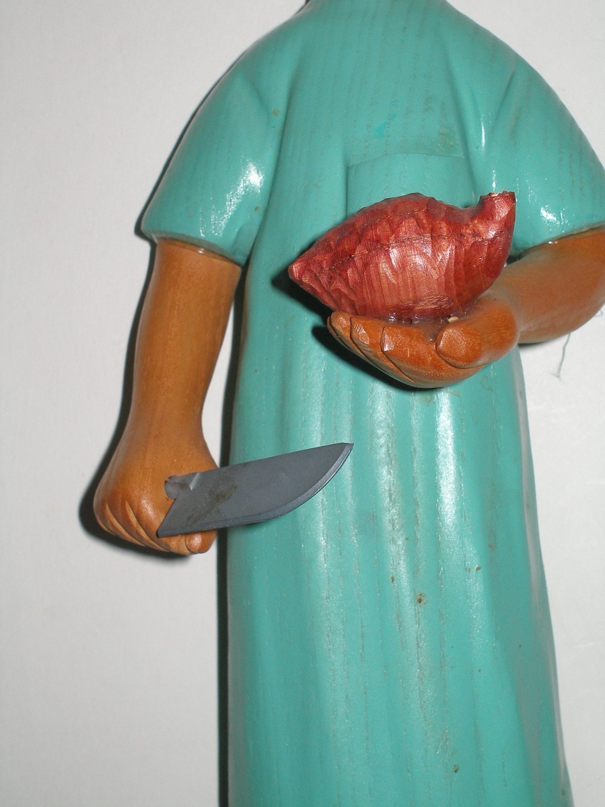 Vintage Wood Romer Carved Folk Art Doctor Heart Surgeon Medical Figure