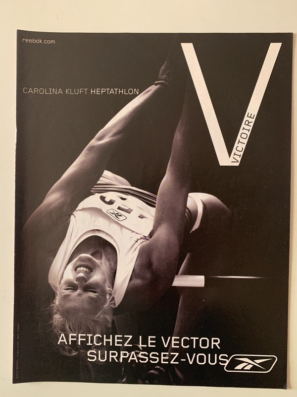 Publicite 2003 - Reebok Vector - Carolina Kluft