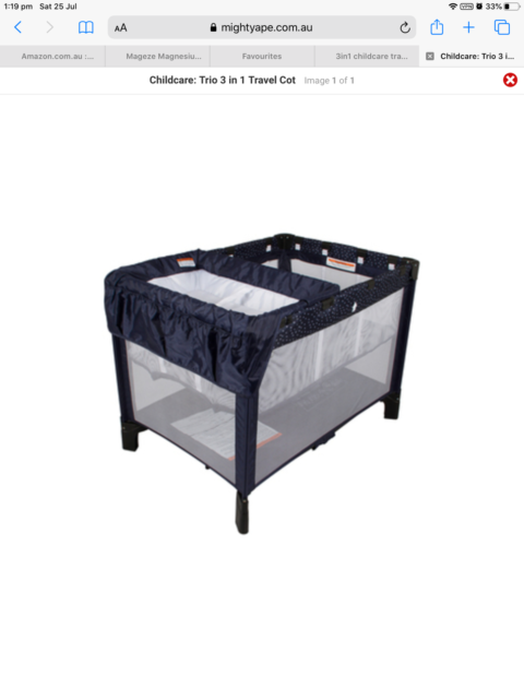childcare 3 in 1 travel cot