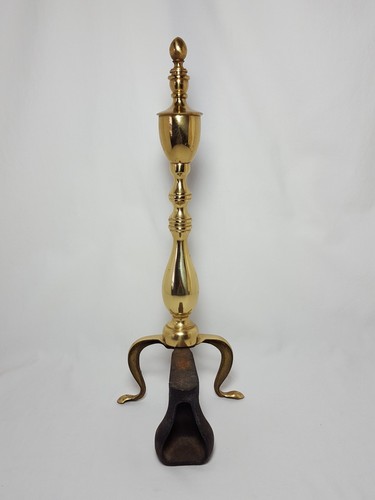 Vintage Solid Brass Federal Leg Fire Place Andirons Pair
