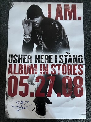 Usher Raymond signed 24x36  PROMO poster JSA COA Super Bowl Halftime Show bas