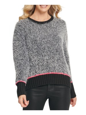 

DKNY Женский серый вересковый топ с круглым вырезом и длинными рукавами