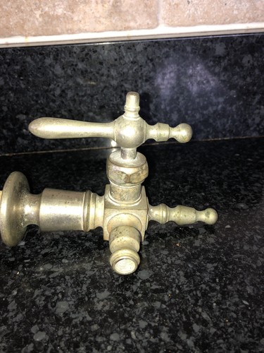 ANTIQUE & UNIQUE silver/brass wall mount faucet/fixture by Central Brass Co.