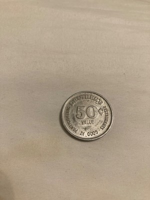 Vintage 1986 Druthers Restaurant Advertising 50 Cent Coin Token