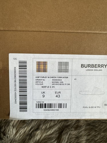 Pre-owned Burberry Men Slides Various Sizes In Beige