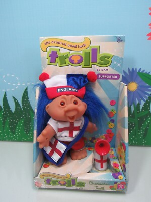 ENGLAND SUPPORTER - 5'' DAM Troll Doll - NEW w/MANUFACTURING FLAW -Europe Edition