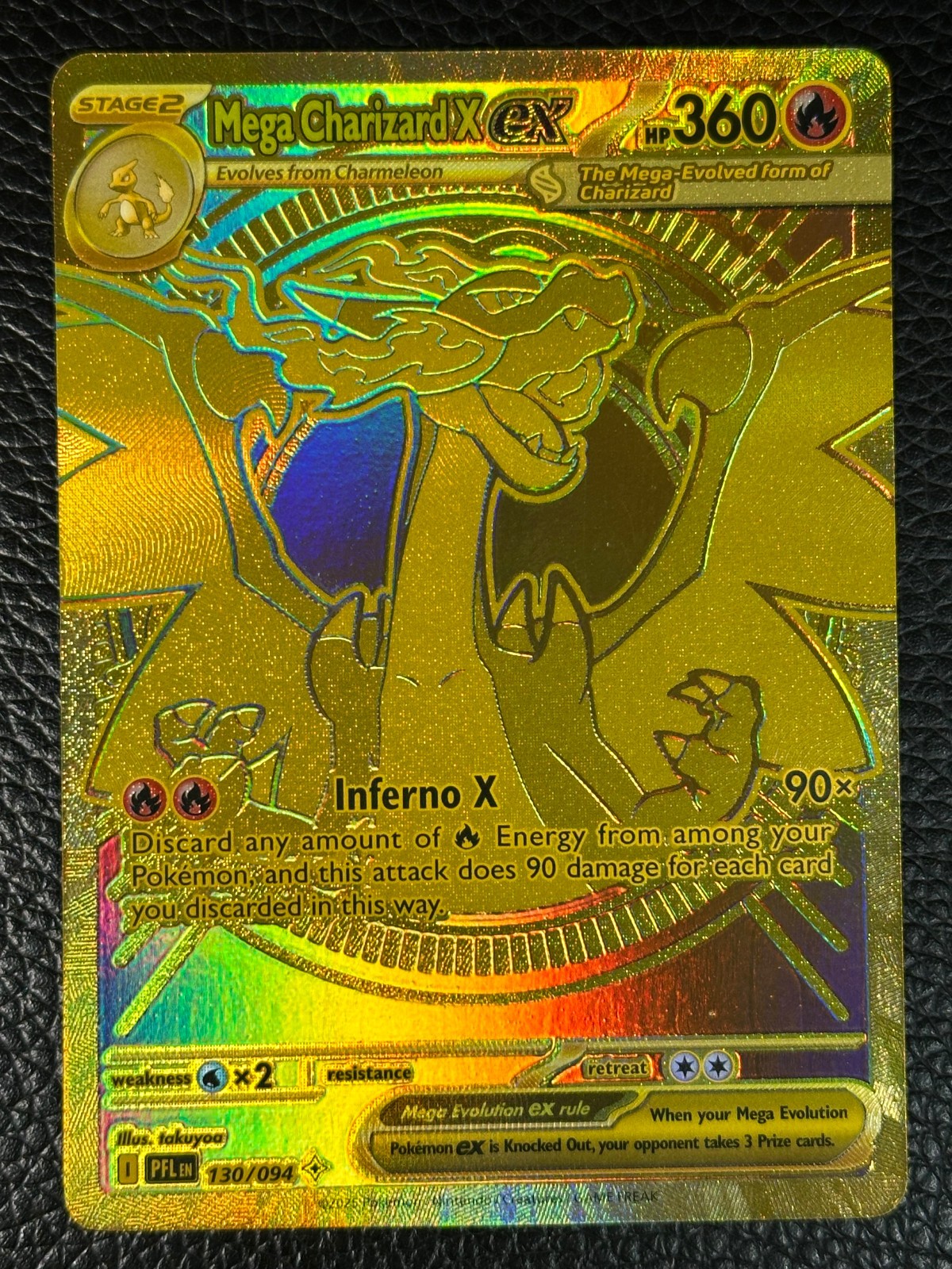 2025 Pokemon Phantasmal Flames #130 Mega Charizard X ex Centered Pack Fresh