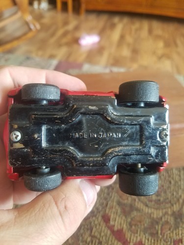 Vintage 2 Door Red Coupe Tin Toy Car Made in Japan