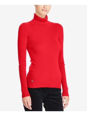 

RALPH LAUREN Женская красная туника с длинными рукавами и высоким воротником, Красный