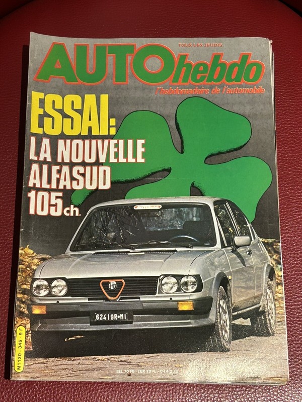 Auto Hebdo Autohebdo 345 Du 25 Novembre 1982 Alfa RomÃ©O Alfasud 1.5ti Qv Rally