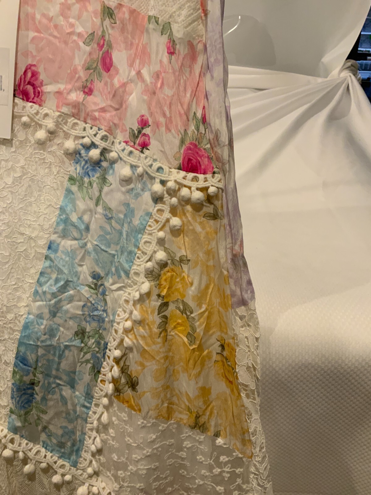 Pre-owned Loveshackfancy Women's Obelia Skirt, Style Ls503-1404, Size 6, Rainbow Cloud