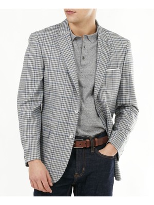 

TOMMY HILFIGER Мужской серый однобортный пиджак в клетку Slim Fit