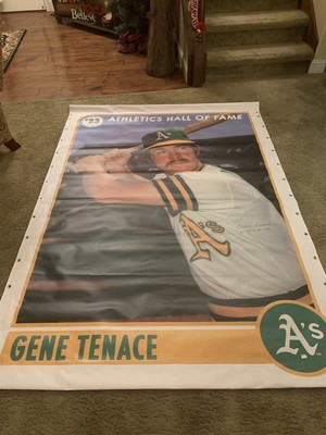 Oakland Coliseum 2022 A s Gene Tenace HOF Canvas Banner From On Field Ceremony