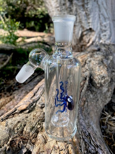 Glass Ash Catcher 45 Degree (blue Octopus)thick Glass.