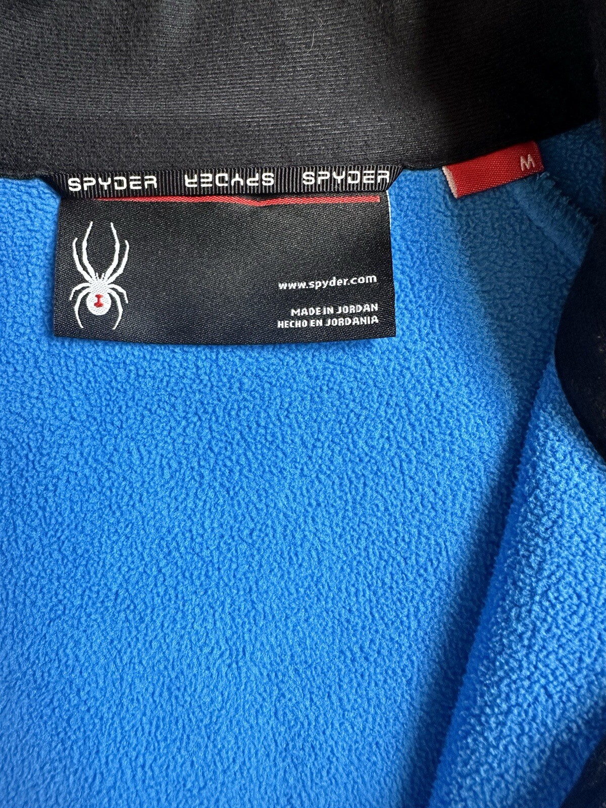 Spyder Mens Jacket SZ M Blue 1/4 Zip Fleece Lined Mock Neck Pullover