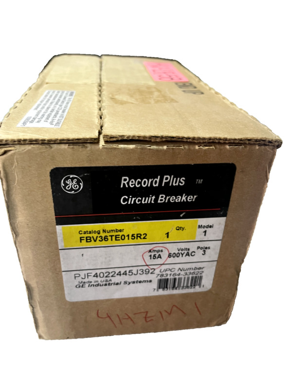 Ge Fbv36te015r2  3p 600v 15a 35k Record Plus Circuit Breaker Frame New In Box