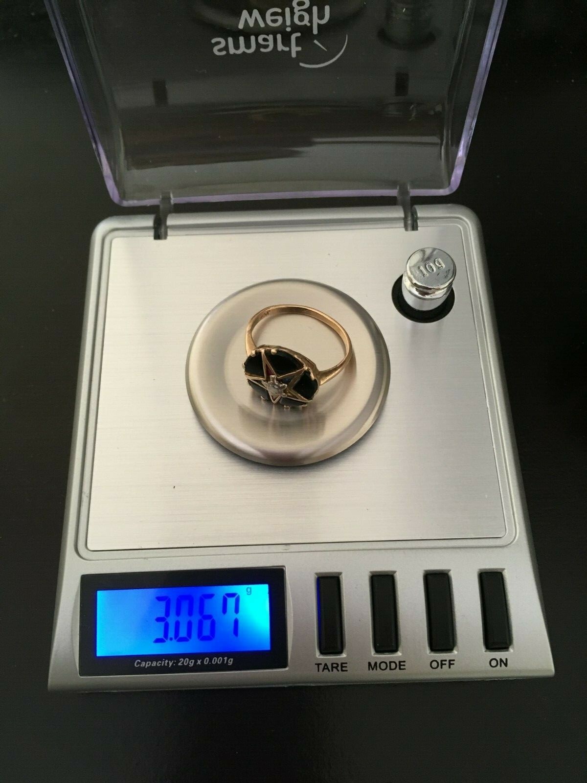 Vintage 14k Gold Eastern Star Masonic Ring 3 Gram Total About Size 7 Trinket Box