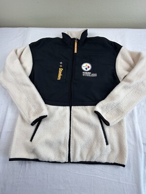 Pittsburgh Steelers Jacket Women Sz SM Wear By Erin Andrews Sherpa Zip Jacket