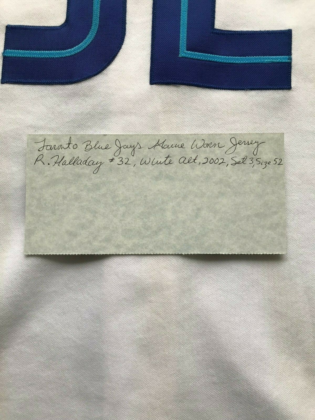 Roy Halladay Game Used Worn Signed Jersey Blue Jays Team LOA 2002