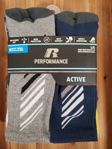 S Sizes Small & Large 6pk Performance Navy Grey Yellow New