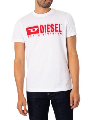 

Мужская футболка с рисунком Diesel, белая, Белый, A03593-0CATM-100