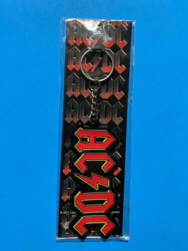 AC/DC ~ Back In Black Style Logo Rubber Keychain ~ Yellow Red & Black ~ NEW