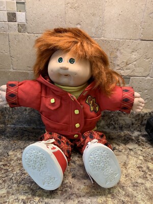 1989 Cabbage Patch Kids Doll Designer Line, Corn silk Red Hair, Punk Mullet Hair