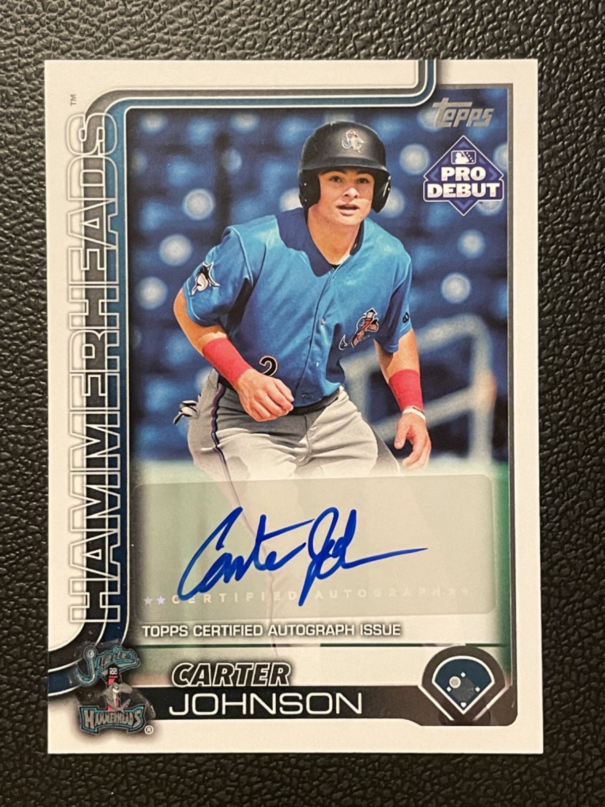 2025 Topps Chrome Pro Debut Hammerheads White #187 Carter Johnson Auto