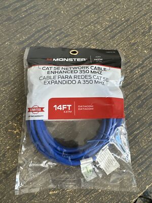 Monster 140270-00 Networking Cable Just Hook It Up 14 ft. L Category 5E Blue