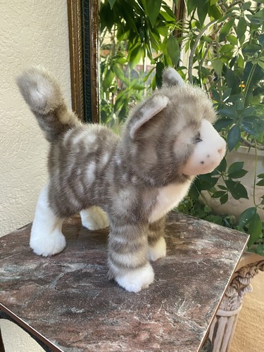 シュタイフ　tabby cat Steiff Cat Kitty With Ids Largest 9 Inches Fully Jointed