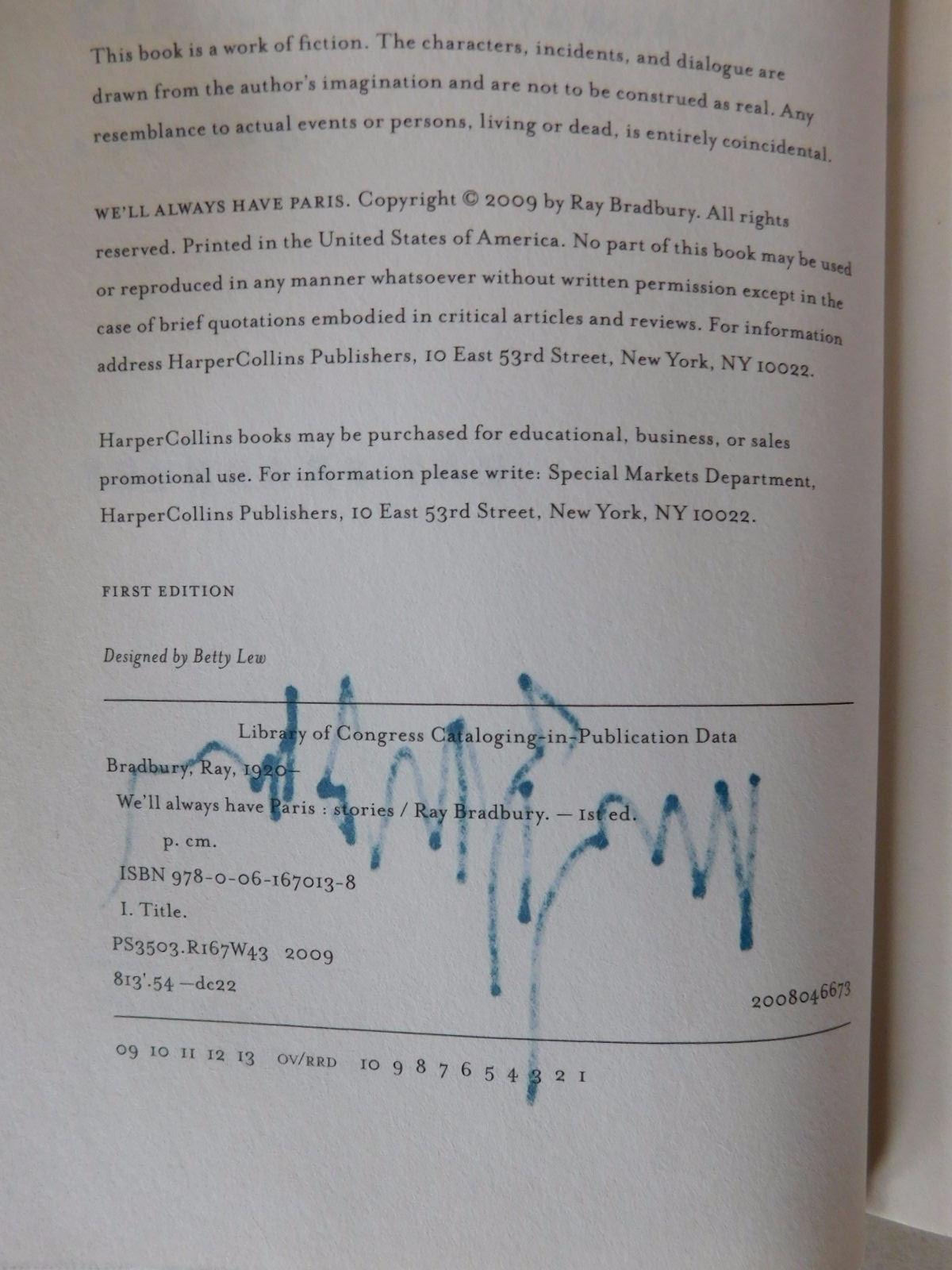 Ray Bradbury, SIGNED, We'll Always Have Paris, Fine 2009 1st Edition