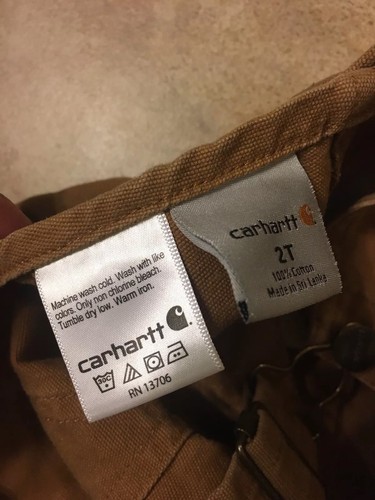 Carhartt Brown Overalls Size 2T EUC