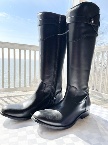 Pre-owned Frye Womens Molly Button Tall Black Smooth Vintage Leather Boot 9.5m Brand