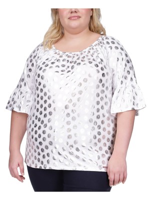 

Женский топ MICHAEL KORS белого цвета с круглым вырезом и круглым вырезом, плюс размер, Белый